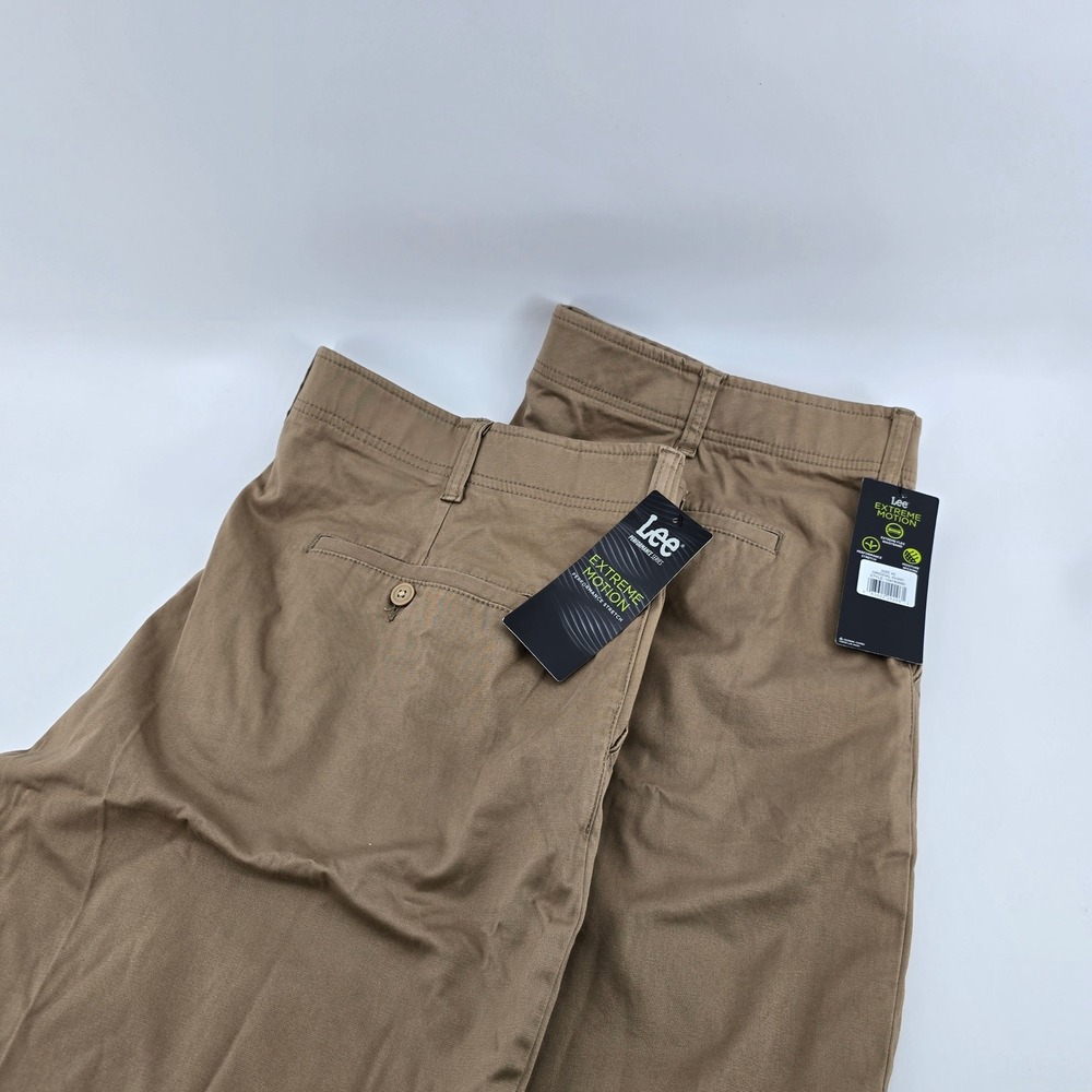 Lee Extreme Motion Shorts Mens 2 Pack Performance Stretch Khaki 42